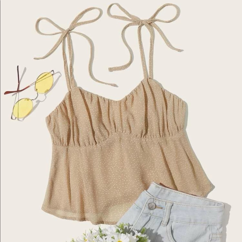 Shoulder Tie Ruched Bust Cami Top Size XS